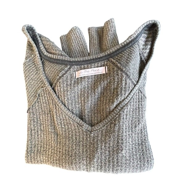 FREE PEOPLE Womens Santa‎ Clara V-Neck Thermal Sweater Top Ferngully Size XS - Picture 11 of 13